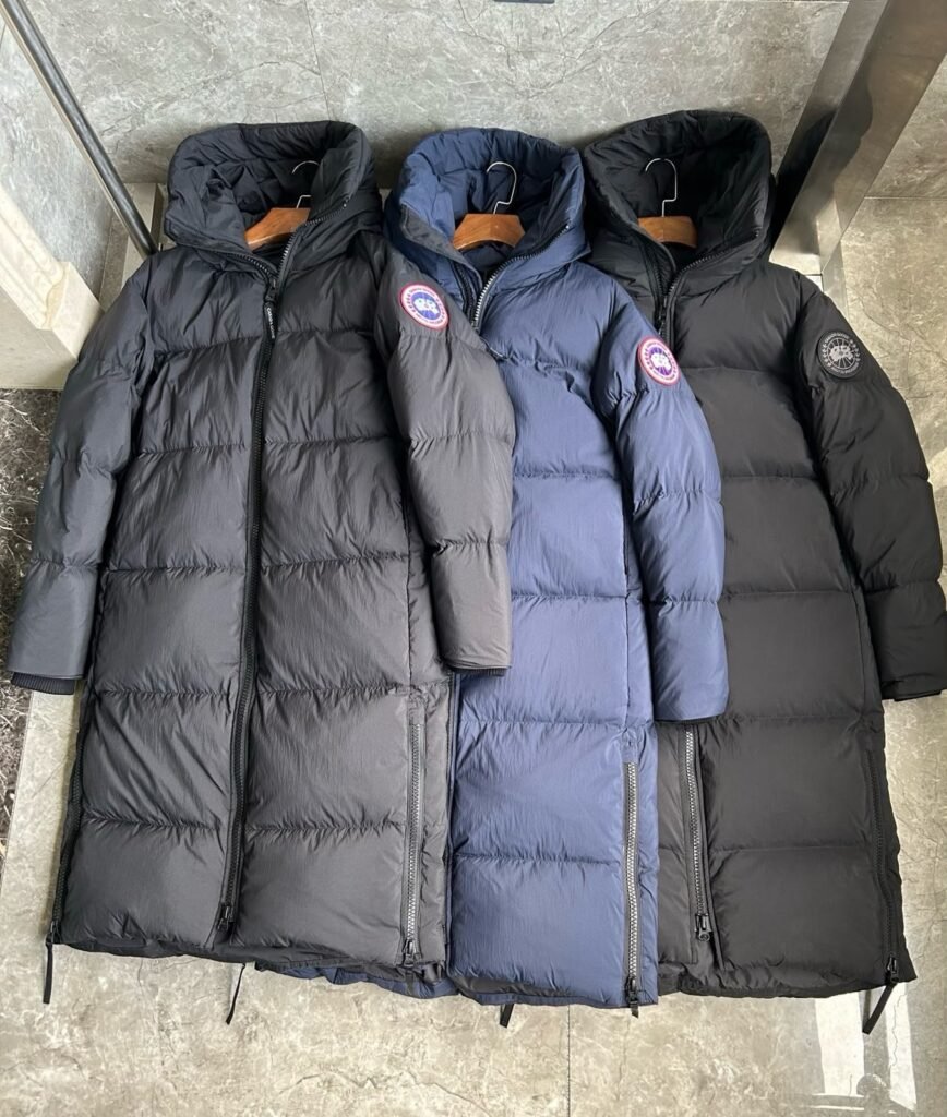Lawrence Long Red Logo Puffer Jacket Black