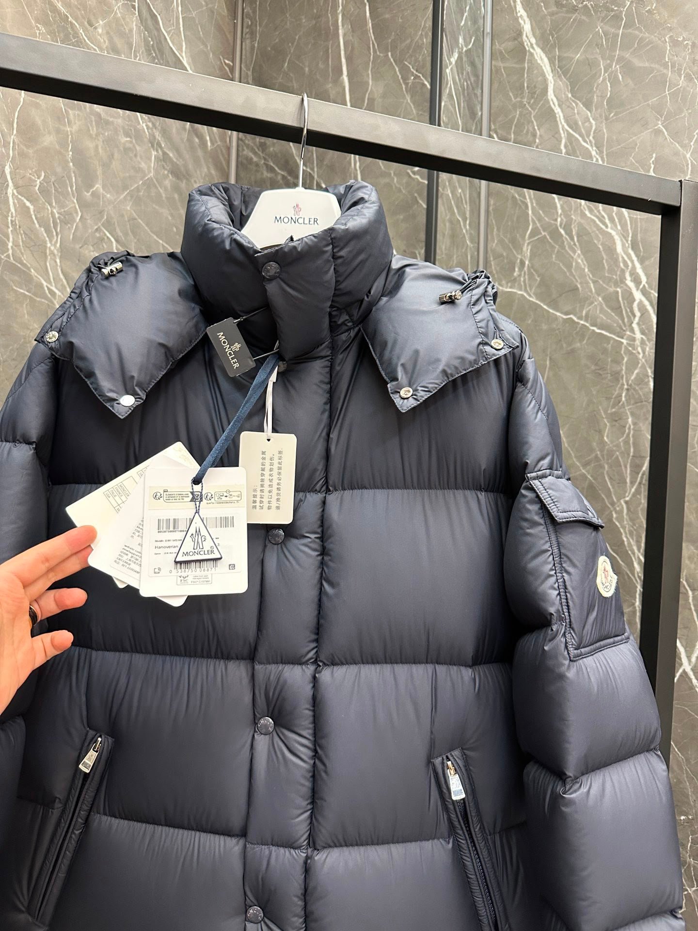 Hanoverian Long puffer Jacket Navy Blue