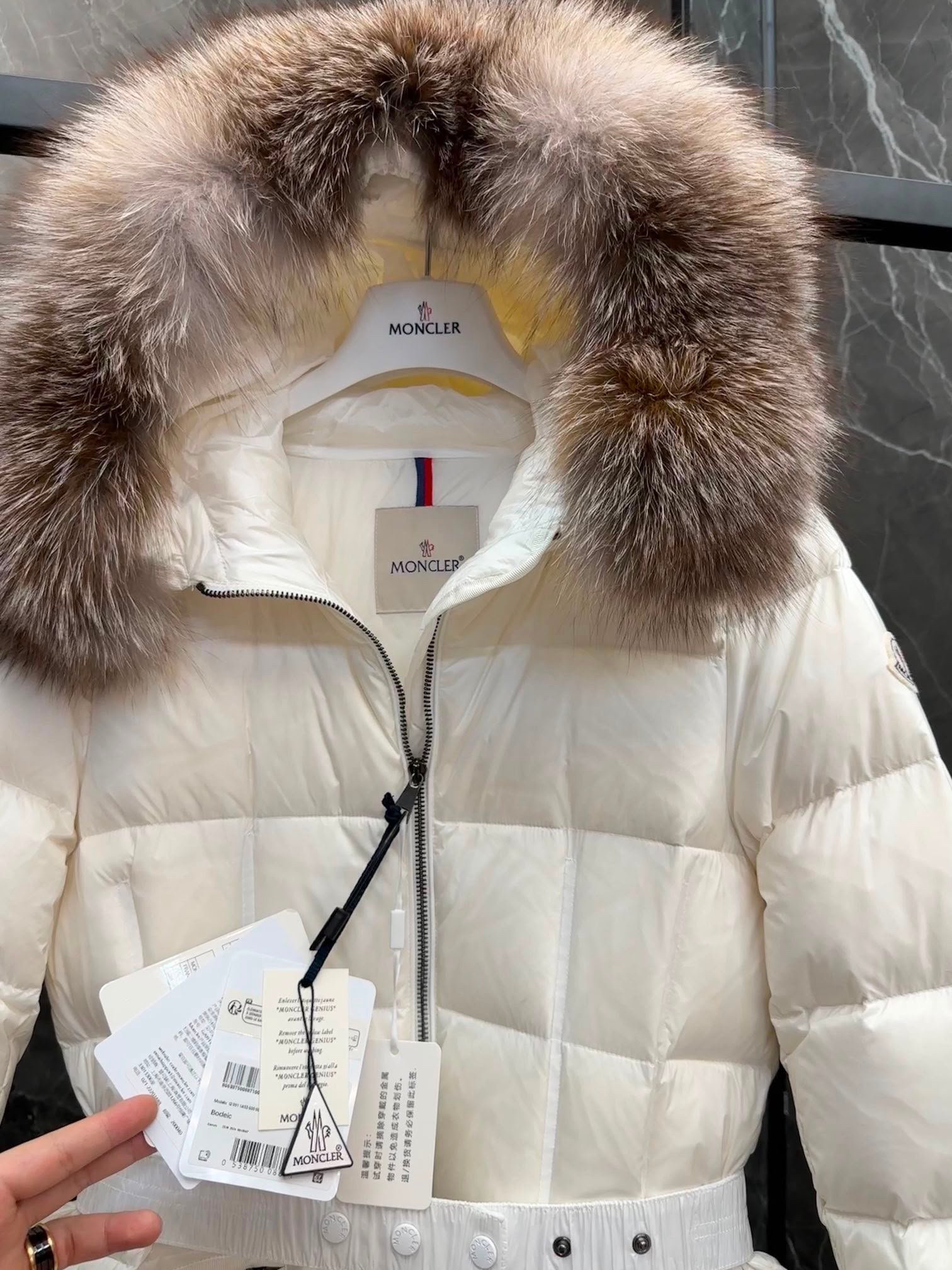 Boedic Long Puffer Jacket White