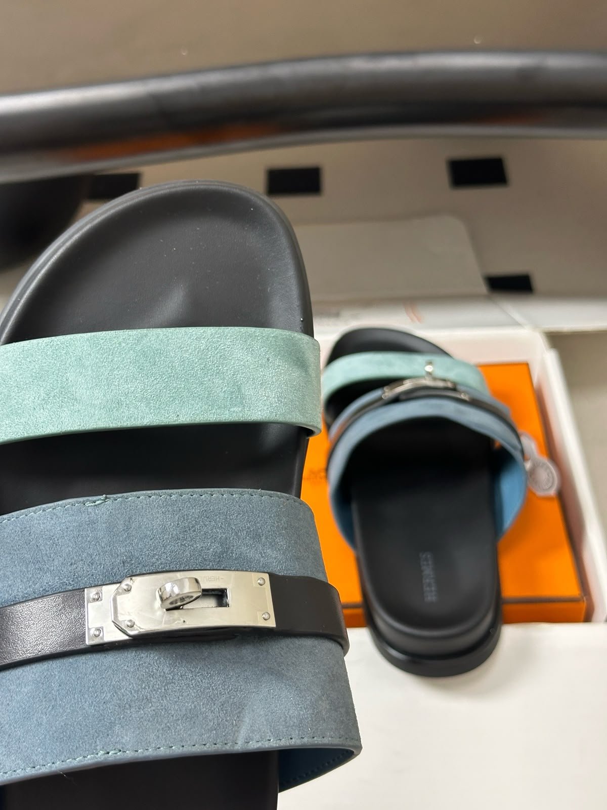 Jackson Suede Sandals Blue Mint