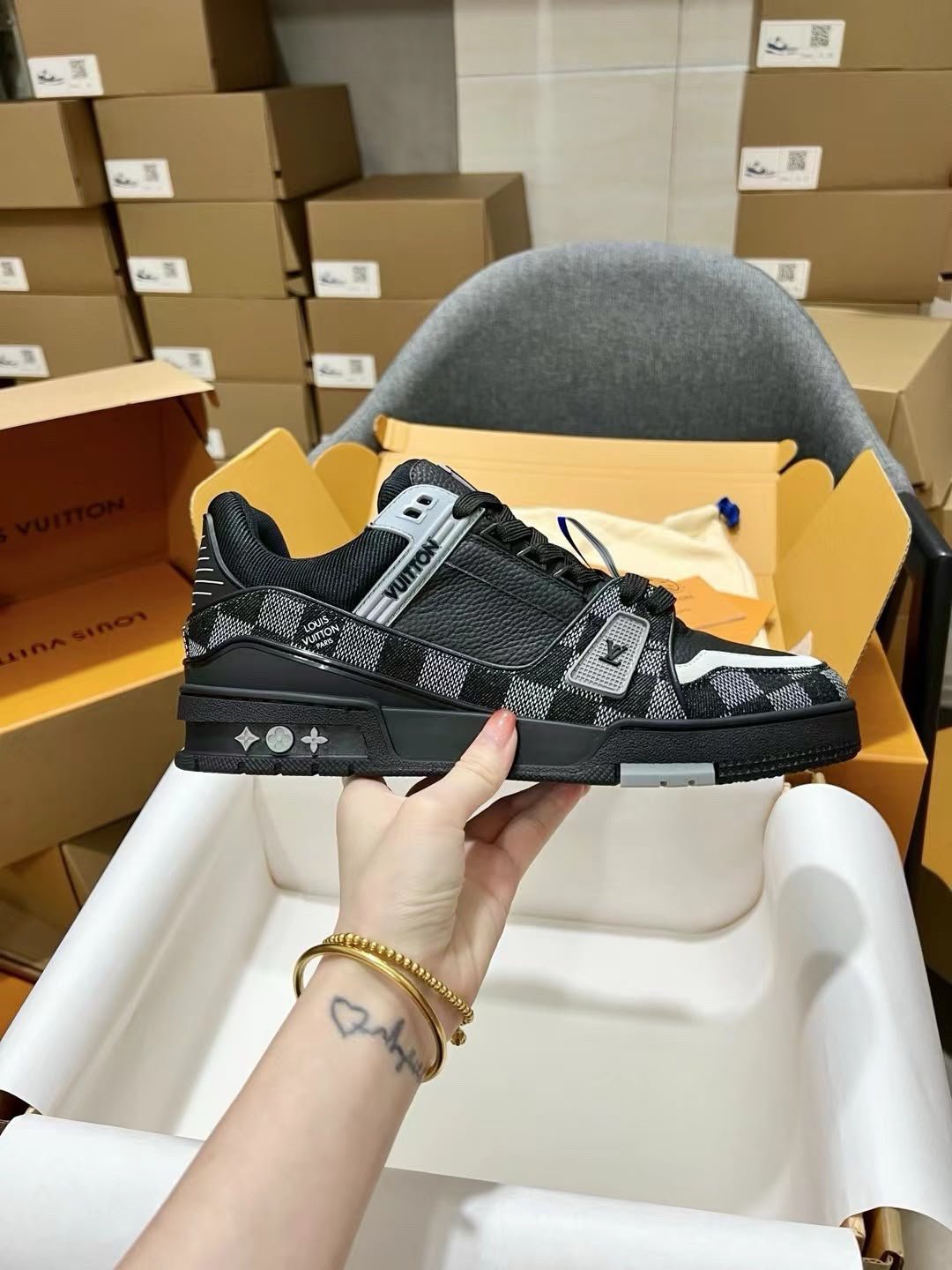 Trainer Sneakers Black Dark Grey