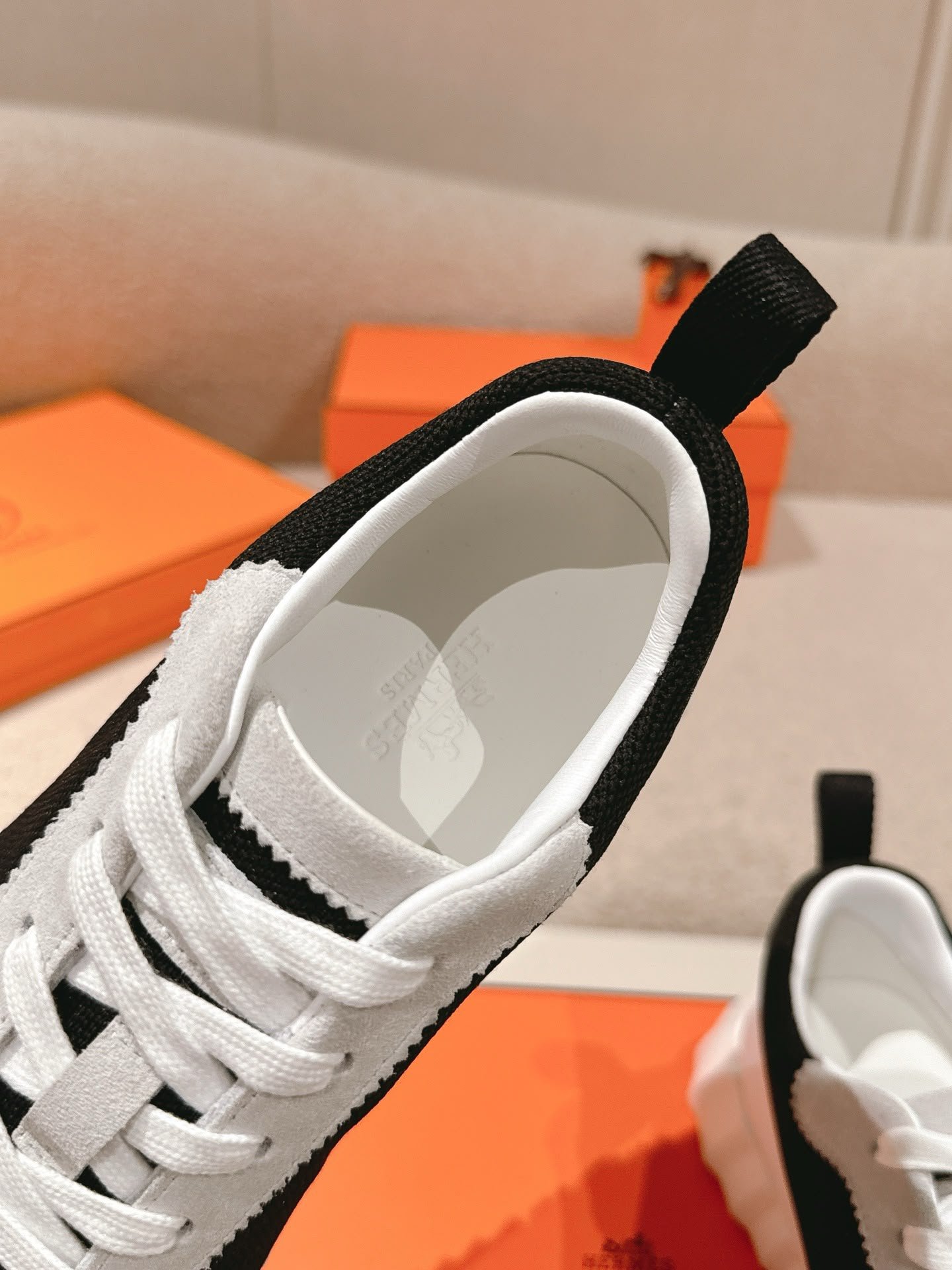 Bouncing Sneakers Black White Orange