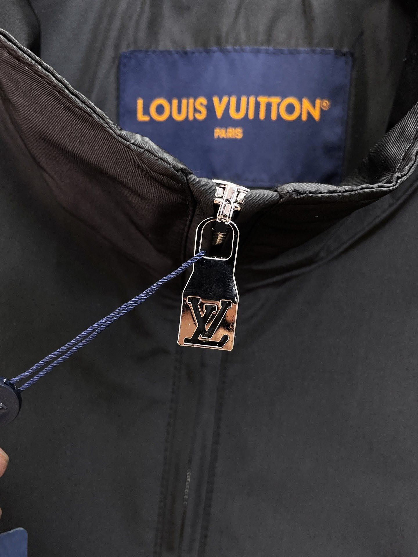 Monogram Zip-Up Windbreaker Black
