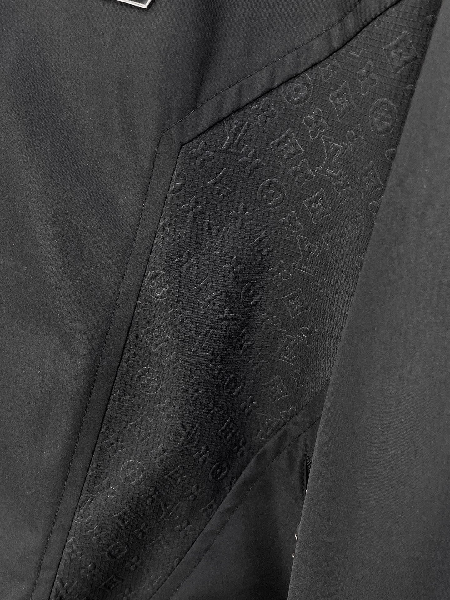 Monogram Zip-Up Windbreaker Black